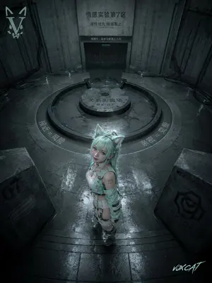 Overhead Sci-Fi Catgirl Test Yard