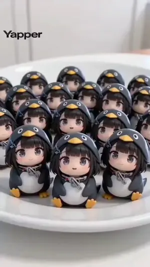 Seedance 2.0 Prompt: Gugugaga Penguin Figurines
