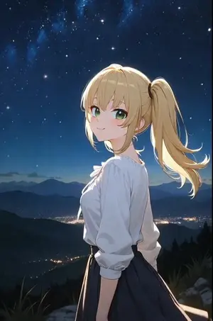 Ani Watching the Starry Night