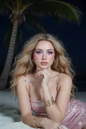 Barbie Style Tropical Night Portrait Prompt - Nano Banana Pro AI Prompt