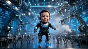Baby Elon Musk Techno Rave Video Prompt