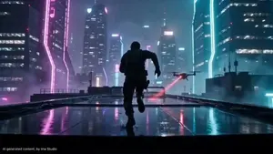 Cyberpunk Rooftop Parkour Chase