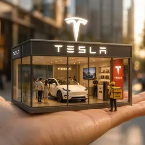 Surreal Miniature Tesla Showroom