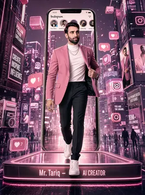 Neon Instagram AI Creator Poster