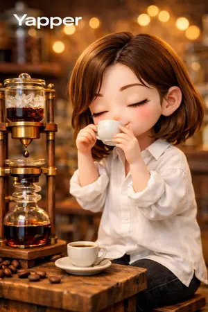 Miniature Coffee Shop Diorama with Chibi Girl - Nano Banana Pro AI Prompt for Social Media Post