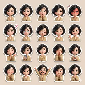 3D Pixar-Style Sticker Pack Generation from Reference Image - Nano Banana Pro AI Prompt for Social Media Post