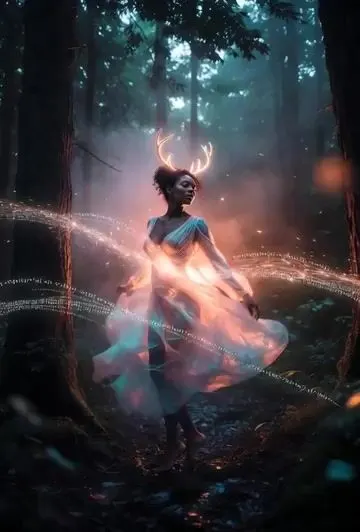 Ethereal Neo-Soul Forest Dance — AI Image prompt example