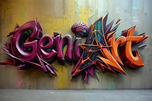 Futuristic 3D Graffiti Mural