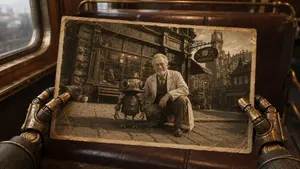 Steampunk Hands Holding Old Photo