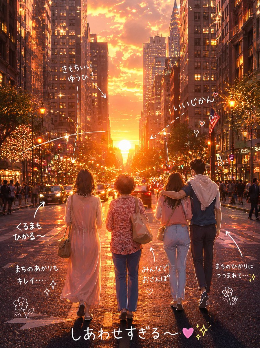 Cinematic Golden Hour City Sunset Illustration
