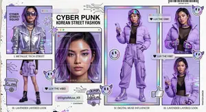 Cyberpunk Korean Fashion Zine Collage
