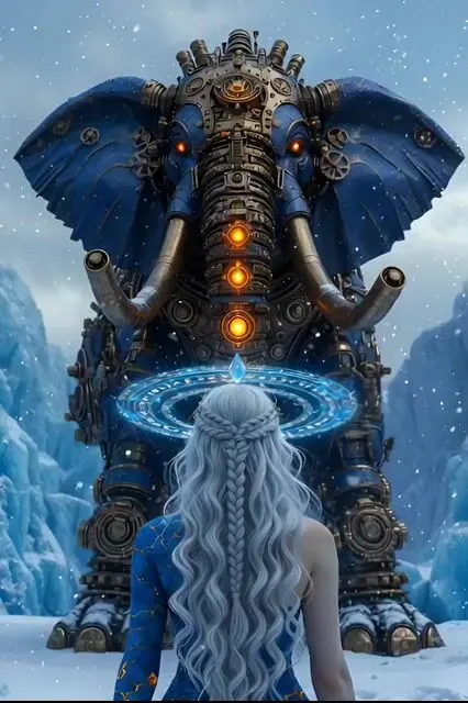 Steampunk Elephant Guardian Awakening — AI画像プロンプトの例