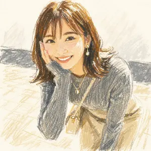 Cute Oil Pastel Woman Portrait