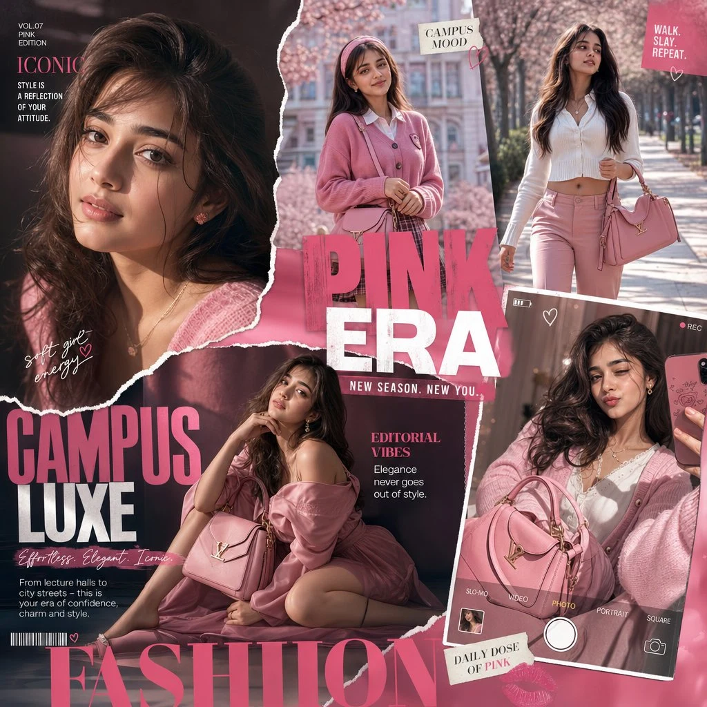 Pink Era Fashion Collage