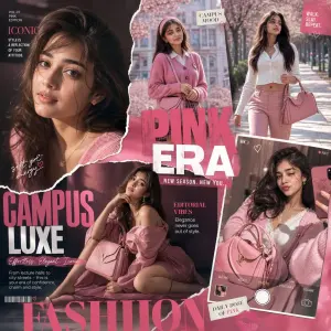 Pink Era Fashion Collage