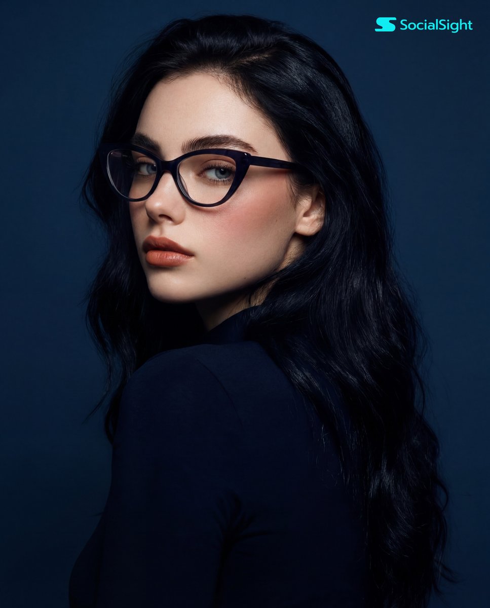Dramatic Studio Portrait with Cat-Eye Glasses