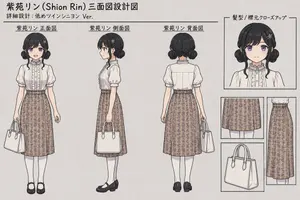 Shion Rin Three-View Design Sheet
