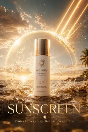 Luxury Skincare Sunscreen Ad Campaign