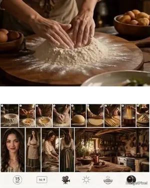 Chronological Pasta Cooking Storyboard
