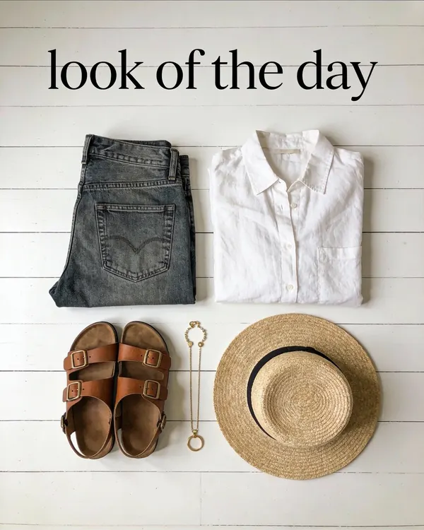 Minimalist Chic Outfit Flat-Lay — AI 이미지 프롬프트 예시