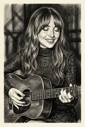 Charcoal Style Sequin Dress Guitarist