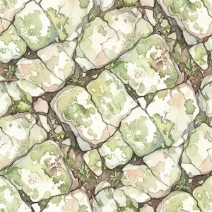 Seamless Watercolor Stone Path Tile