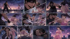 Manhwa Style Fighting Storyboard