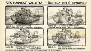 Hand Drawn Sketch Storyboard Sheet