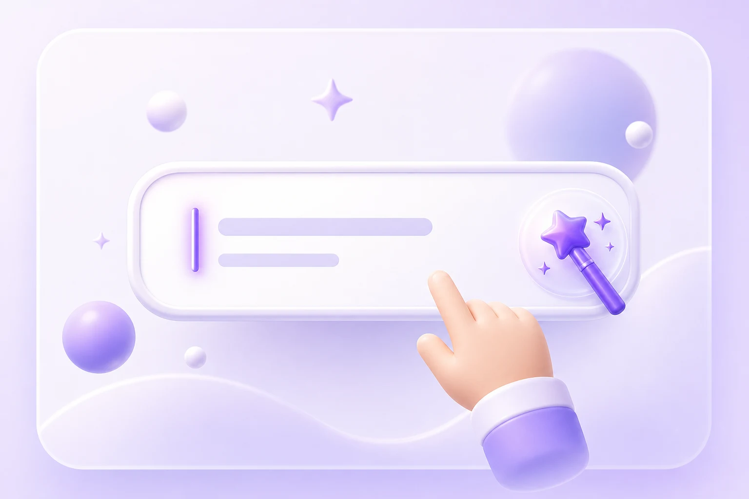 Typing a creative prompt into the AI generator input field