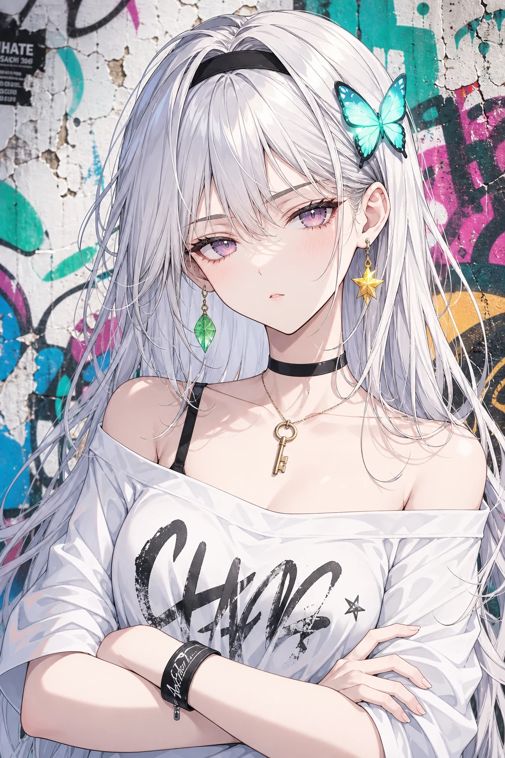 Silver Hair Graffiti Girl
