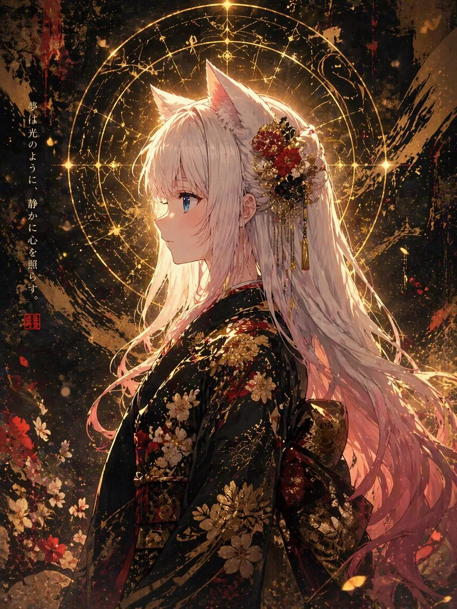 Fox Spirit Kimono Portrait reference