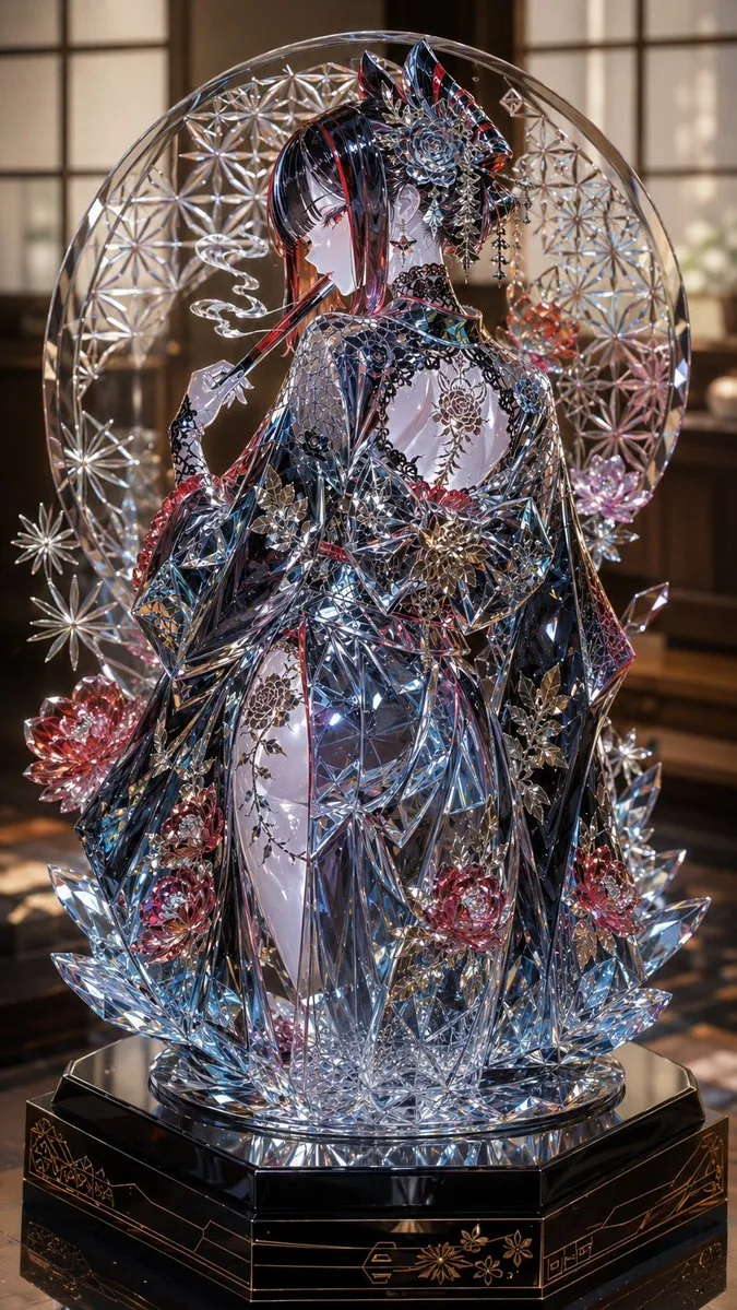 Edo Kiriko Gothic Kimono Glass Maiden reference