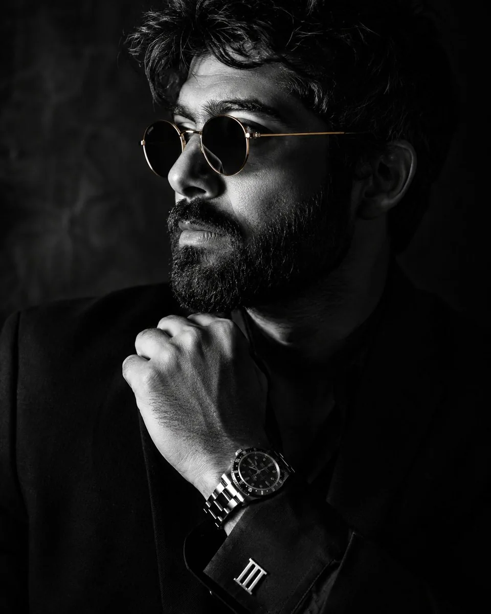 Monochrome Luxury Studio Portrait reference