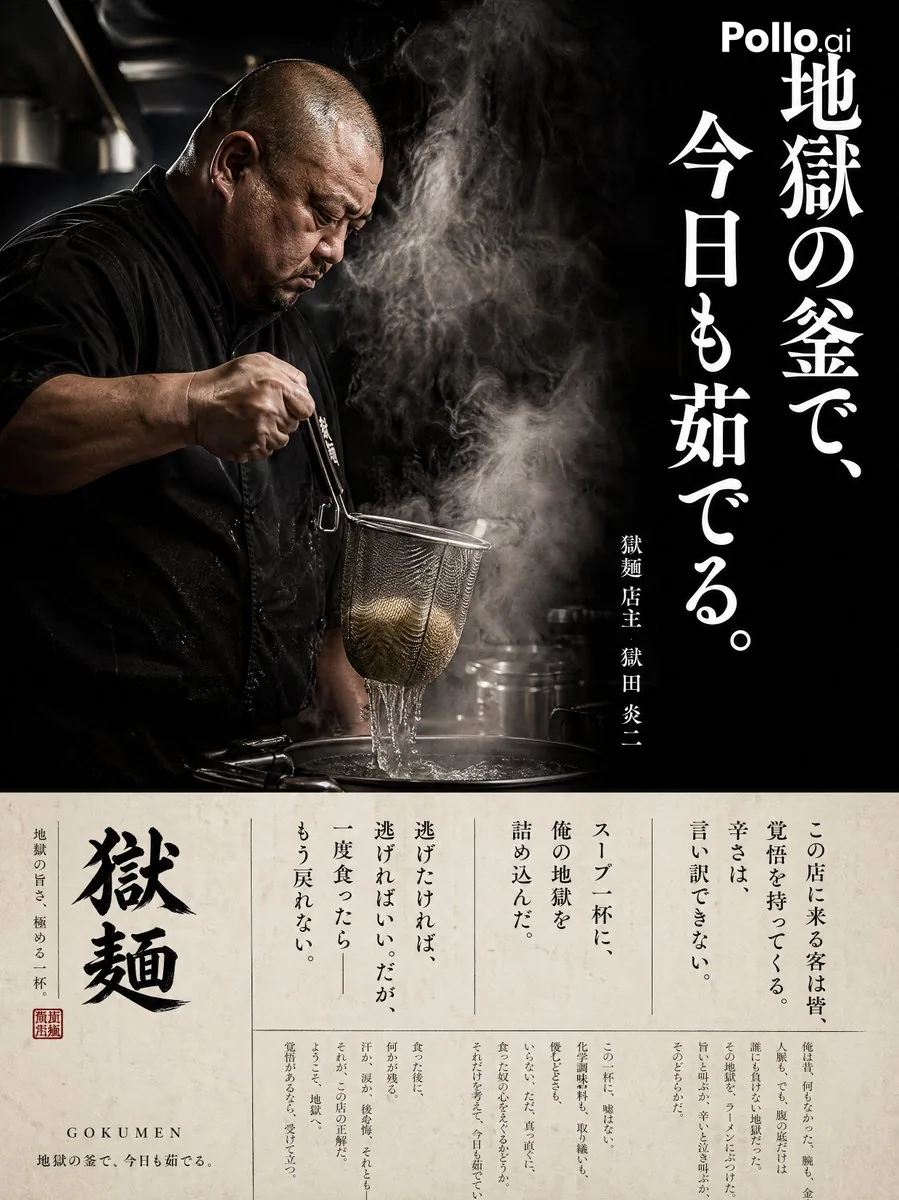 Cinematic Ramen Shop Commercial Poster reference