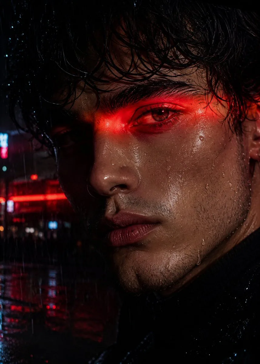 Neo-Noir Close-up Portrait reference