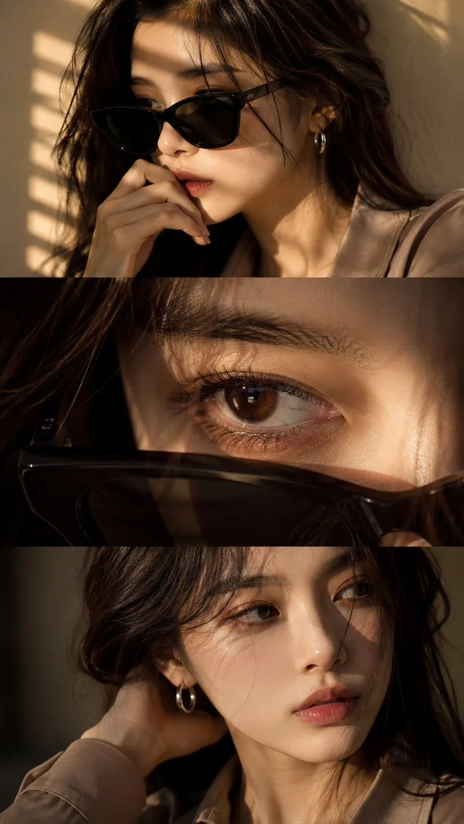 Luxury Editorial Triptych Portrait reference