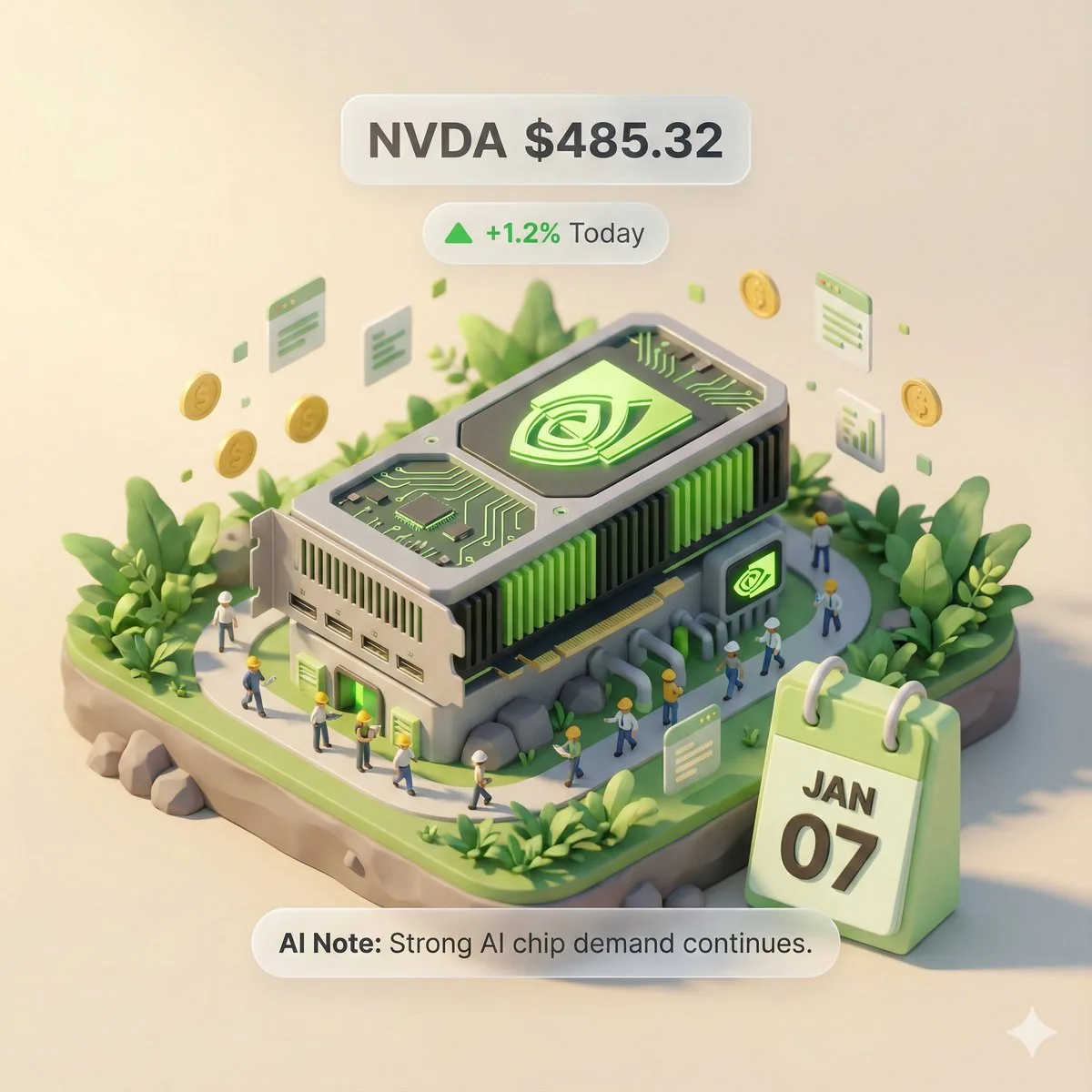 Autonomous Financial Artist Prompt for 3D Stock Visualization - Nano Banana Pro AI Prompt for Infographic / Edu Visual reference