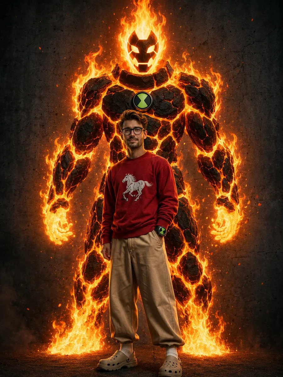 Heatblast Ben 10 Streetwear Portrait reference