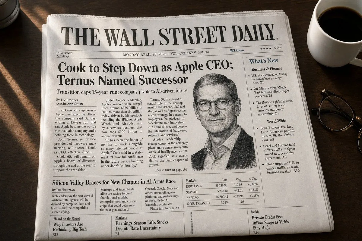WSJ-Style Business Newspaper Front Page reference