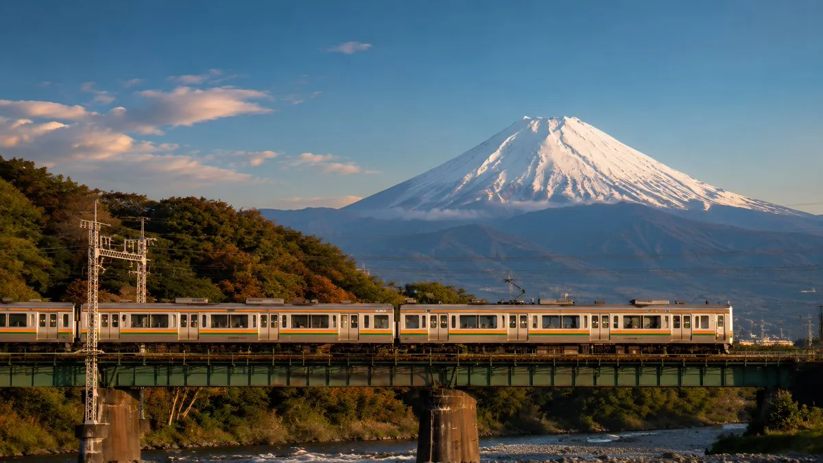Mount Fuji Train Wallpaper reference