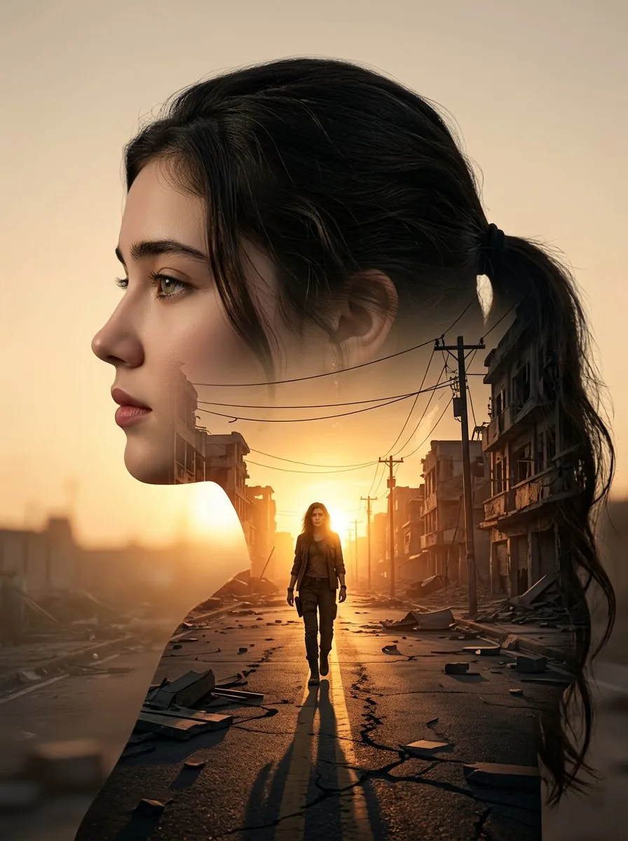 Cinematic Double Exposure Portrait - Nano Banana Pro AI Prompt for Profile / Avatar reference