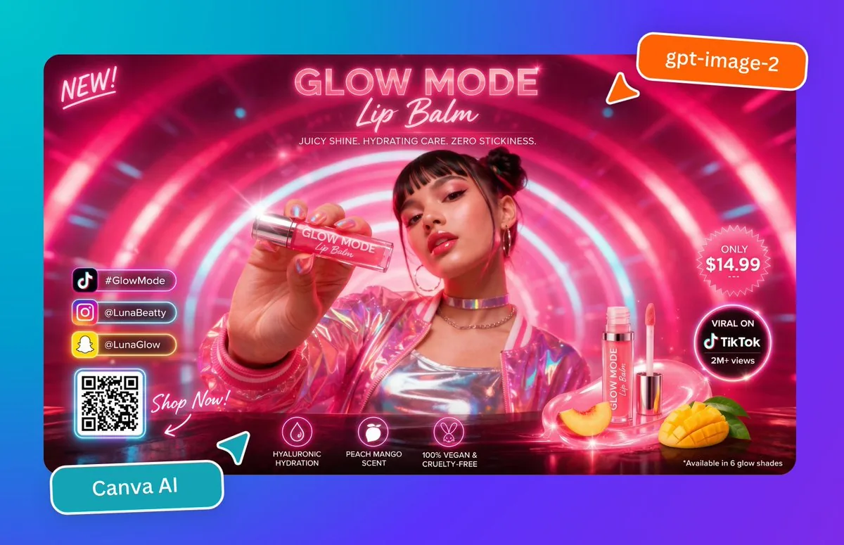 Neon Lip Balm Launch Ad reference