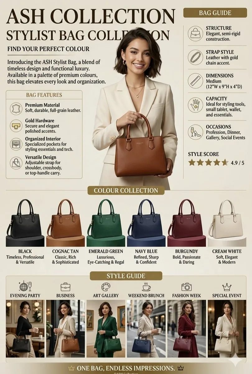 Luxury Handbag Promotional Infographic reference