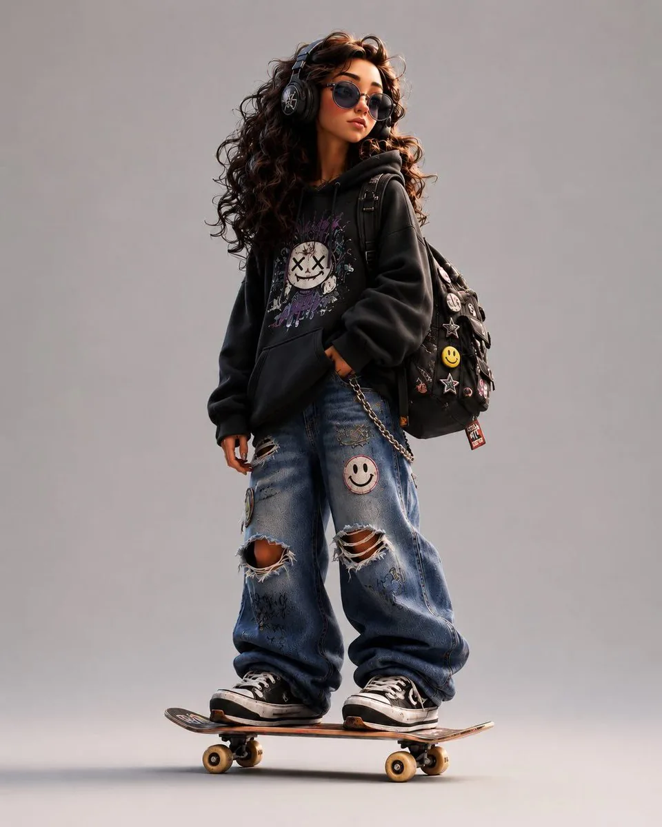 3D Stylized Cartoon Skater reference
