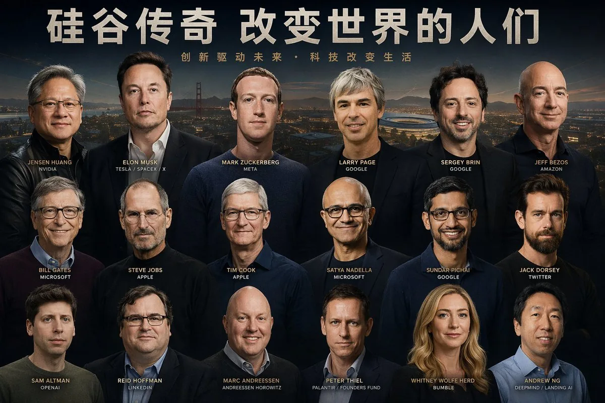 Tech Leaders Poster with Facial Recognition reference
