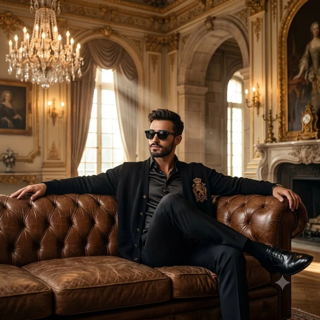 Old Money Luxury Studio Portrait reference