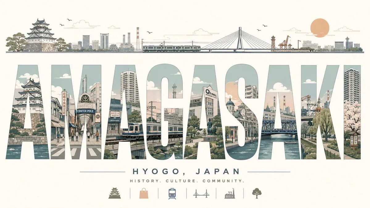 Retro Amagasaki Travel Poster reference