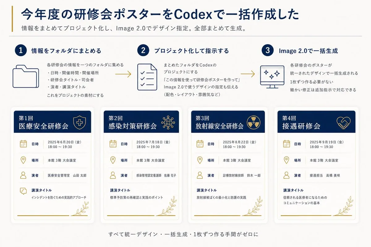 Codex Training Poster Workflow Infographic reference