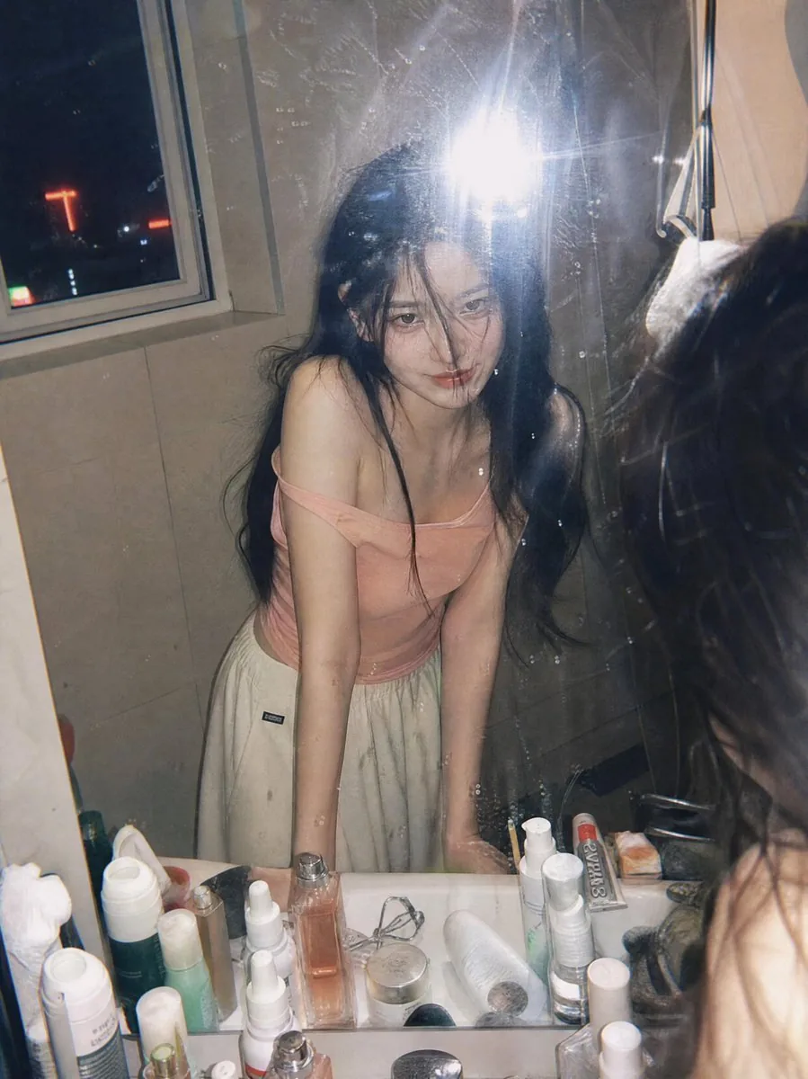 Candid Night Bathroom Portrait reference