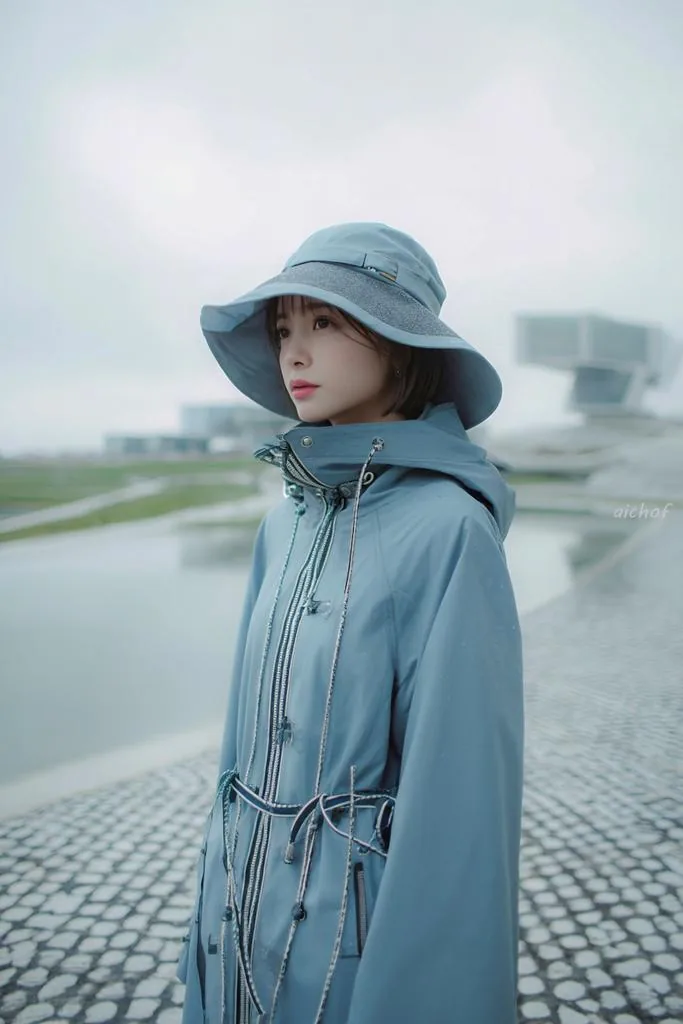 Rainy Blue Editorial Portrait reference